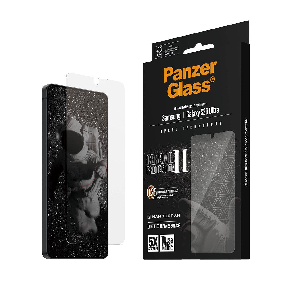 PanzerGlass® Ceramic Screen Protector Samsung Galaxy S26 Ultra | Ultra-Wide Fit w. EasyAligner